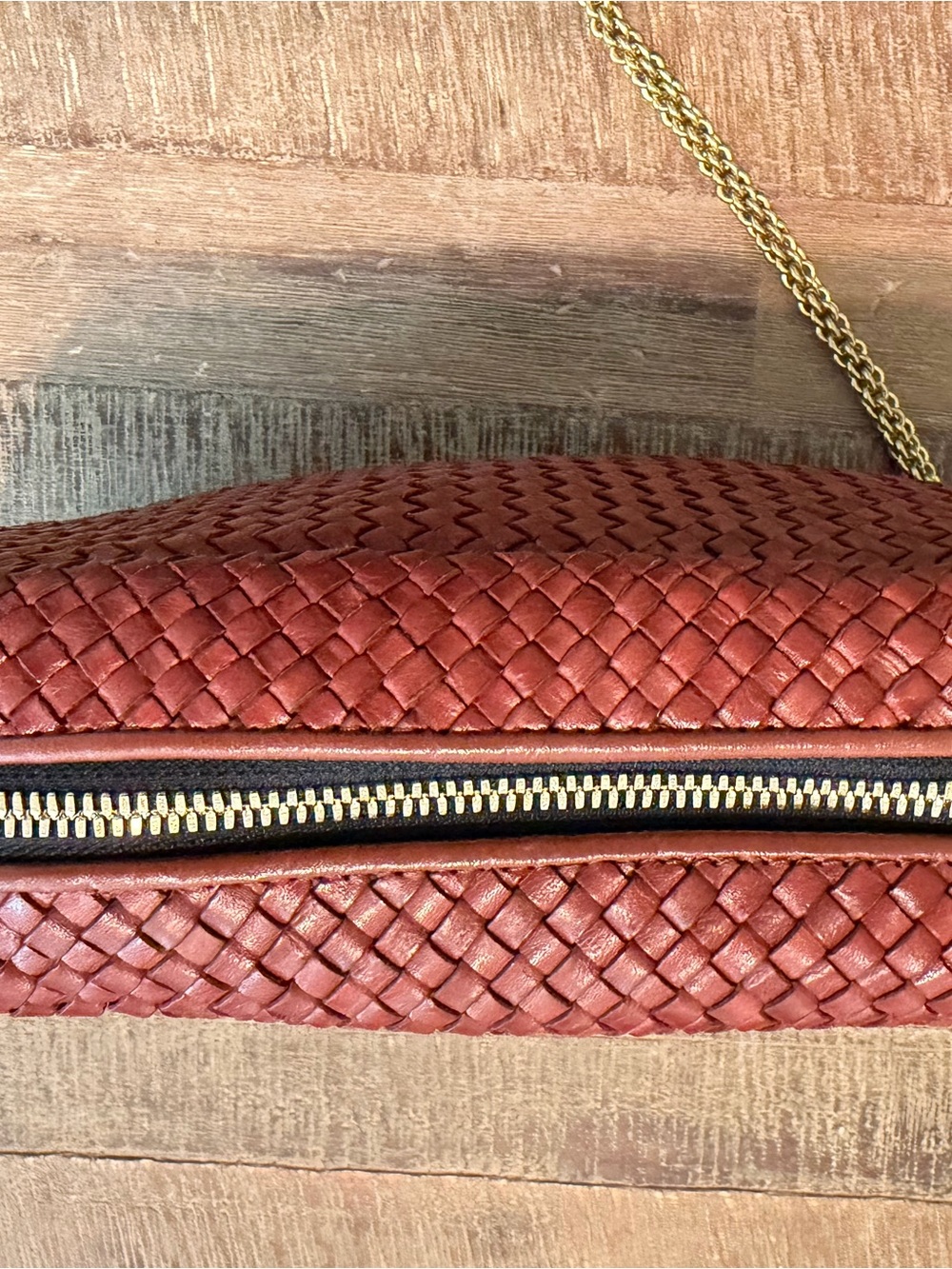 Clare V Marisol Diagonal Woven Crossbody Bag in Toffee - Picture 4 of 11